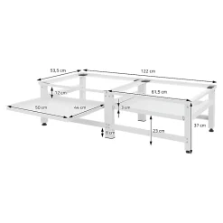 Ml-Design Socle machine à laver double avec étagère base sèche-linge blanc 150 kg/support