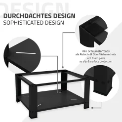 Ml-Design Socle pour machine à laver en acier noir accessoire avec étagère 63x54x32 cm