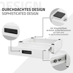 Etendoir À Linge|Ml-Design Socle pour machine à laver en acier blanc accessoire avec tiroir 60,5x54x15 cm