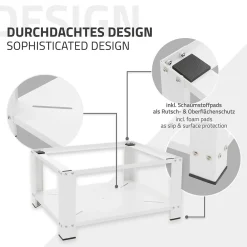 Etendoir À Linge|Ml-Design Socle pour machine à laver en acier blanc accessoire avec étagère 63x54x32 cm