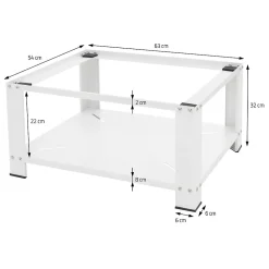 Etendoir À Linge|Ml-Design Socle pour machine à laver en acier blanc accessoire avec étagère 63x54x32 cm