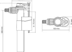 Somatherm for you - Robinet flotteur pour WC à alimentation latérale - Raccord laiton M12/17 (3/8 )