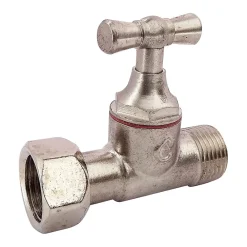 Chasse D'Eau|Somatherm for you - Robinet d'arrêt droit pour WC - 3/8 - Tête à clapet - Laiton nickelé