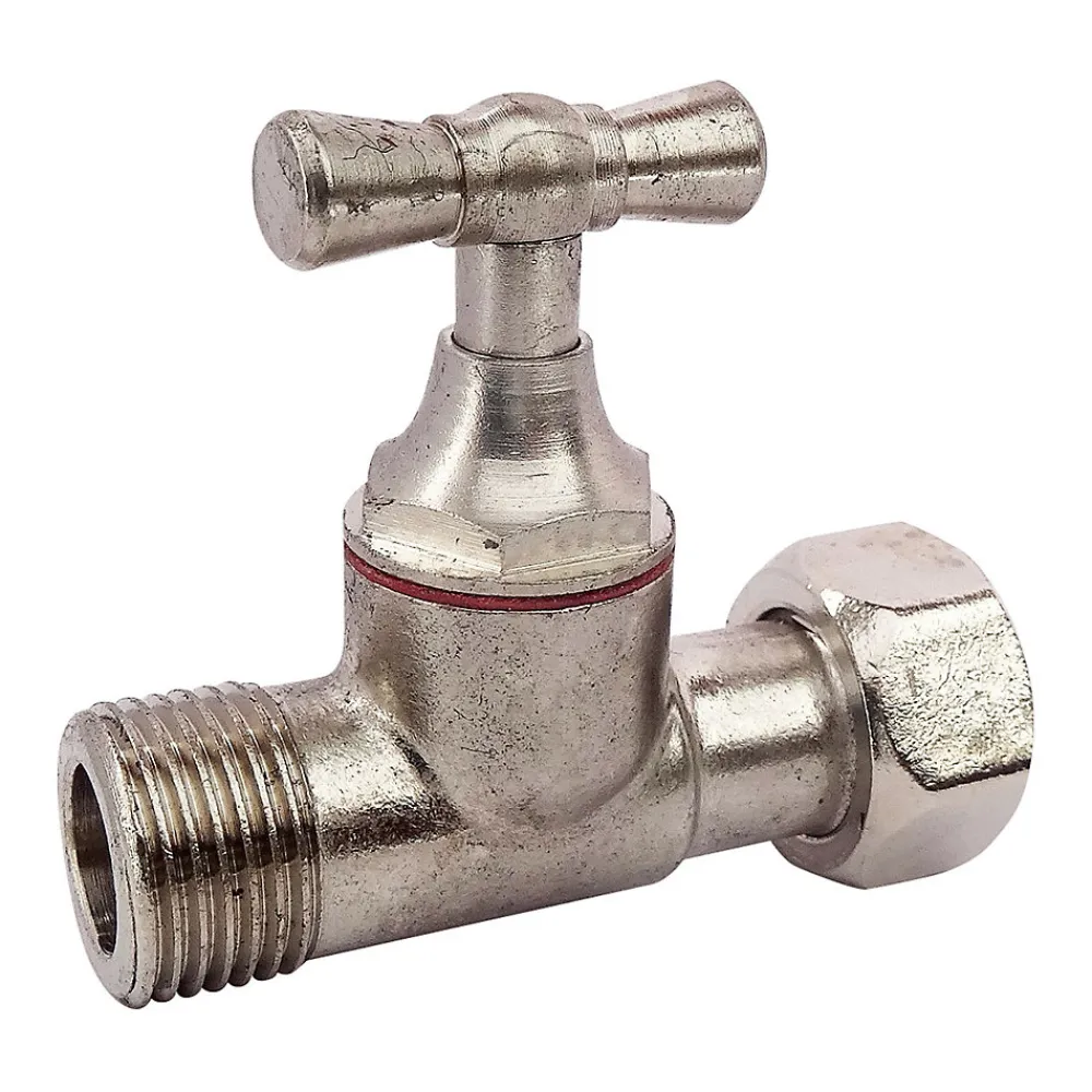 Chasse D'Eau|Somatherm for you - Robinet d'arrêt droit pour WC - 3/8 - Tête à clapet - Laiton nickelé