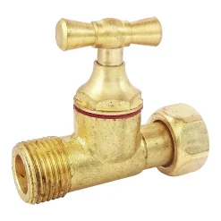 Somatherm for you - Robinet d'arrêt droit pour WC - 3/8 - Tête à clapet - Laiton brut