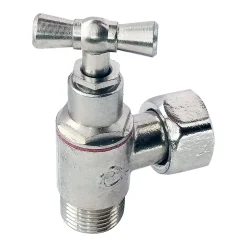 Somatherm for you - Robinet d'arrêt équerre à presse étoupe pour WC - 3/8 - Tête à clapet - nickelé