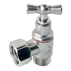 Somatherm for you - Robinet d'arrêt équerre à presse étoupe pour WC - 3/8 - Tête à clapet - nickelé