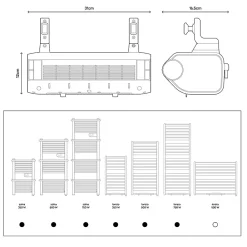 Sèche-Serviettes Électrique|GoodHome Soufflerie amovible Acilia blanc 500W