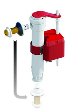 Dubourgel Soupape DUAL 6 surverse centrale 3/6 litres et robinet SX à flotteur télescopique- - Robinet flotteur et mécanisme