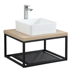 Mob-In Structure métallique noir mat à suspendre - pour plan de toilette - 60 cm WILL