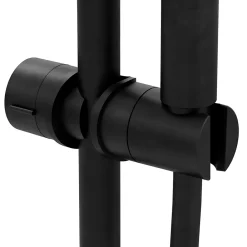 GoodHome Support de douchette pour barre de douche, noir,