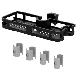 GoodHome Support douchette/étagère pour barre de douche, noir,