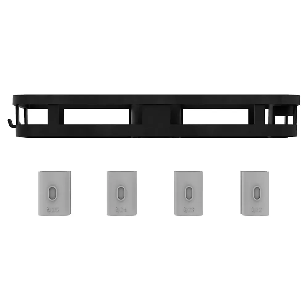 GoodHome Support douchette/étagère pour barre de douche, noir,