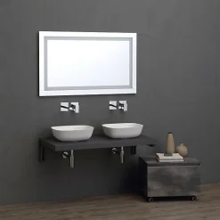 Plan De Travail Salle De Bains|Kiamami Valentina Support D'étagère De 49 Cm En Métal Gris Foncé