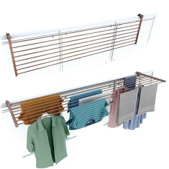 Etendoir À Linge|Foxydry Support linge pliable 2 positions corten 202x63x8 cm Duo
