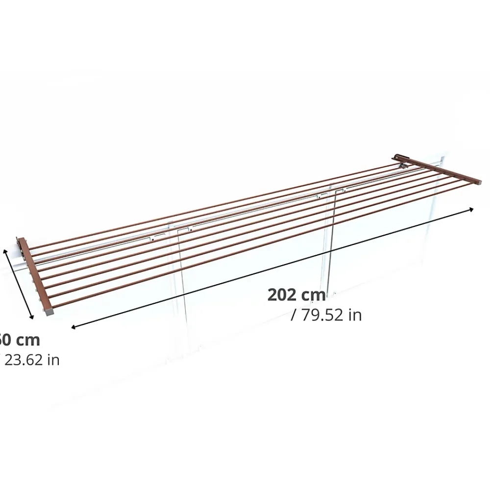 Etendoir À Linge|Foxydry Support linge pliable 2 positions corten 202x63x8 cm Duo