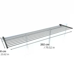 Foxydry Support linge pliable pour extérieur alu 202x63x8 cm Duo