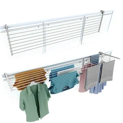 Foxydry Support linge rabattable 2 sens blanc 202x63x8 cm Duo