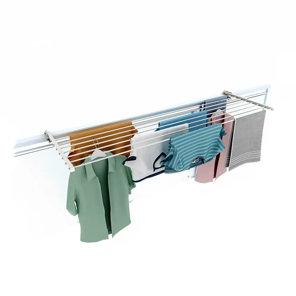 Foxydry Support linge rabattable 2 sens blanc 202x63x8 cm Duo