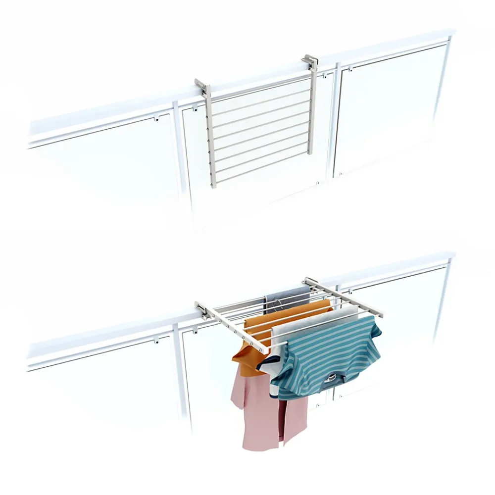 Foxydry Support pliable balcon blanc rabattable 62x63x8 cm Duo