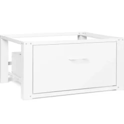 Armoire De Salle De Bains|IDMarket Support pour machine à laver 63 x 54 cm socle réhausseur en métal avec tiroir