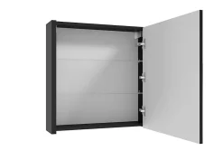 Armoire De Salle De Bains|Swiss Aqua Technologies Armoire à miroir SAT Delano 60x60 cm stratifié noir (DELANOG60C)