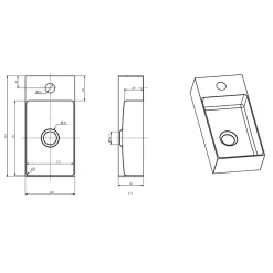 Lavabo|Swiss Aqua Technologies Aurum Lave mains en Acier Inoxydable 304, 40x22x11cm, Or brossé PVD (SATAUR4022BG)
