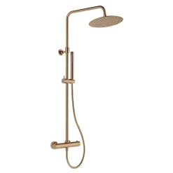 Swiss Aqua Technologies Aurum colonne de douche avec mitigeur thermostatique + douchette 2 jets + douche de tête, or rose brossé