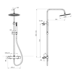 Swiss Aqua Technologies Aurum colonne de douche avec mitigeur thermostatique + douchette 2 jets + douche de tête, or rose brossé