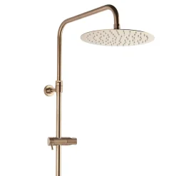 Swiss Aqua Technologies Aurum colonne de douche avec mitigeur thermostatique + douchette 2 jets + douche de tête, or rose brossé