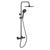 Swiss Aqua Technologies Aurum colonne de douche avec mitigeur thermostatique + douchette 3 jets + douche de tête, noir mat