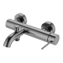 Robinet De Baignoire|Swiss Aqua Technologies Aurum mitigeur de baignoire mural 150 mm à levier sans set de douche, gun metal (SATBAUR222BGM)