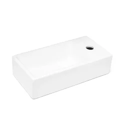 Lavabo|Swiss Aqua Technologies Brevis Lave-mains suspendu avec trou pour robinetterie à droite, 40,5x20,5x10,5cm (SATBRE4020SR)