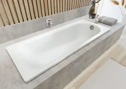 Swiss Aqua Technologies By Kaldewei Vivien 170 x 75 cm Baignoire droite en acier émaillé, sans pieds, blanc (SATVIVI17075)