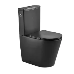 Wc À Poser|Swiss Aqua Technologies Brevis WC à poser sans bride + abattant softclose, noir mat (SATBRE031RREXVPBKM)