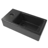 Lavabo|Swiss Aqua Technologies Brevis Lave-mains suspendu Noir mat avec trou pour robinetterie à gauche, 40,5x20,5x10,5cm + Bonde