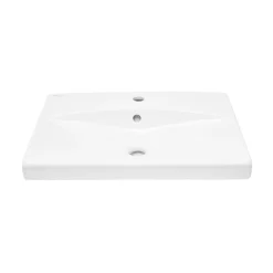Swiss Aqua Technologies Brevis Lavabo suspendu avec trou pour robinetterie au milieu, 60x45x14cm (SATBRE6045S)