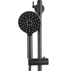 Swiss Aqua Technologies Colonne de douche avec mitigeur mécanique + Douche de tête 200mm + Douchette 3 jets, Noir mat (SATSSPKC)