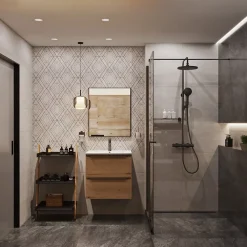 Colonne De Douche Hydromassante|Swiss Aqua Technologies Colonne de douche avec mitigeur thermostatique + Douche de tête 240 mm + Douchette 2 jets, Noir