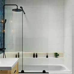 Colonne De Douche Hydromassante|Swiss Aqua Technologies Colonne de douche avec mitigeur thermostatique + Douche de tête 240 mm + Douchette 2 jets, Noir