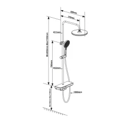 Colonne De Douche Hydromassante|Swiss Aqua Technologies Colonne de douche avec mitigeur thermostatique et tête de douche XXL 255mm, Chrome (SATSSTPBCH)