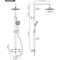 Colonne De Douche Thermostatique|Hansgrohe Swiss Aqua Technologies Colonne de douche XXL 250 avec mitigeur thermostatique, Douchette 3 jets, noir mat (SATSSTKEC)