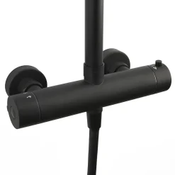 Colonne De Douche Thermostatique|Hansgrohe Swiss Aqua Technologies Colonne de douche XXL 250 avec mitigeur thermostatique, Douchette 3 jets, noir mat (SATSSTKEC)