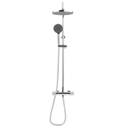 Colonne De Douche Hydromassante|Swiss Aqua Technologies Colonne de douche XXL 240 avec mitigeur thermostatique, Douchette 3 jets, Chrome (SATSSTK)
