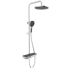 Colonne De Douche Thermostatique|Swiss Aqua Technologies Colonne de douche avec douchette 3 jets, Mitigeur thermostatique, Barre réglable en hauteur, Noir/Chrome