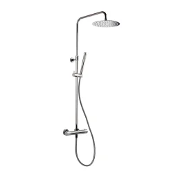 Swiss Aqua Technologies Colonne de douche, douchette stick Mitigeur thermostatique Barre réglable en hauteur, Gun métal SATDASSTK