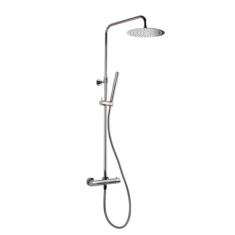 Swiss Aqua Technologies Colonne de douche, douchette stick Mitigeur thermostatique Barre réglable en hauteur, Gun métal SATDASSTK