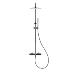 Swiss Aqua Technologies Colonne de douche, douchette stick Mitigeur thermostatique Barre réglable en hauteur, Gun métal SATDASSTK