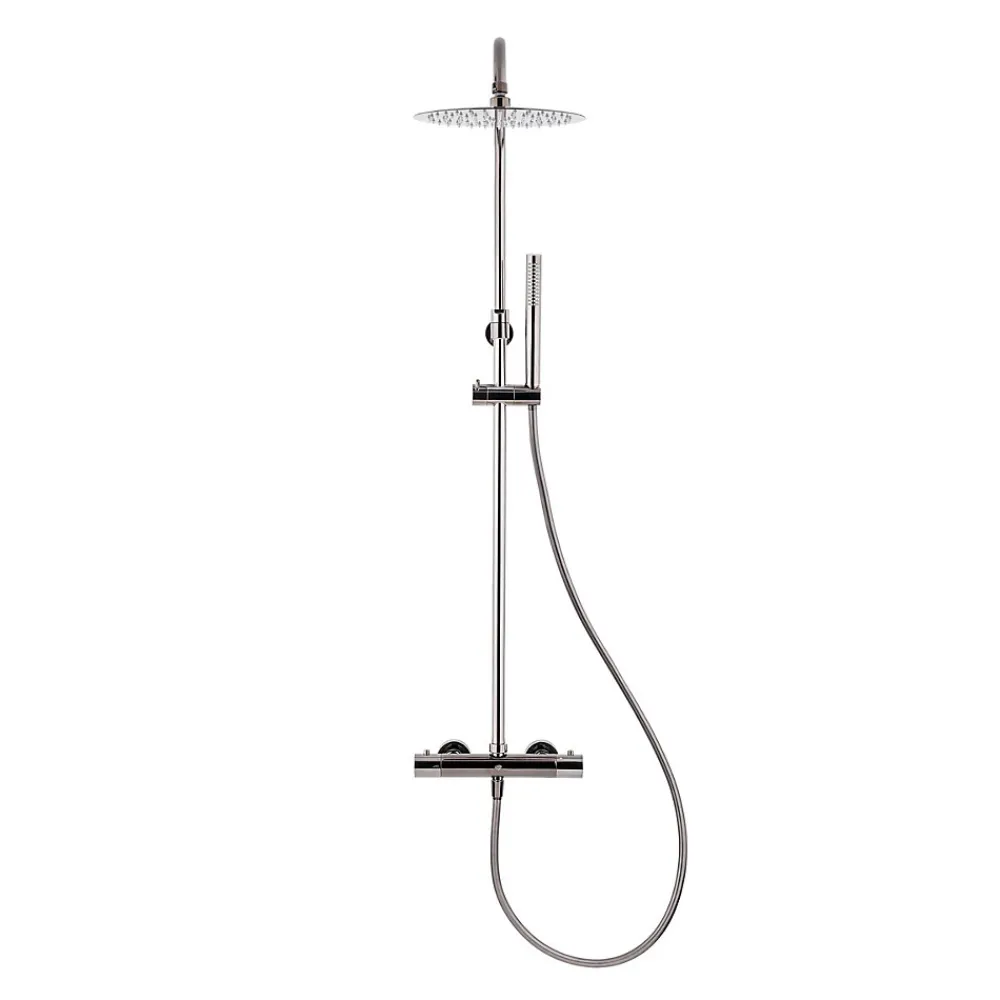 Swiss Aqua Technologies Colonne de douche, douchette stick Mitigeur thermostatique Barre réglable en hauteur, Gun métal SATDASSTK