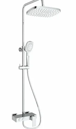 Colonne De Douche Mécanique|Swiss Aqua Technologies Colonne de douche avec mitigeur mécanique blanc / chrome et tête de douche XXL de 288mm (SATSSPHP)
